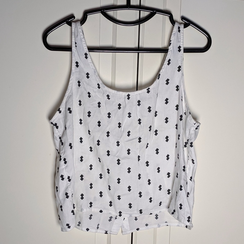 SO White Tank Top With Black Details